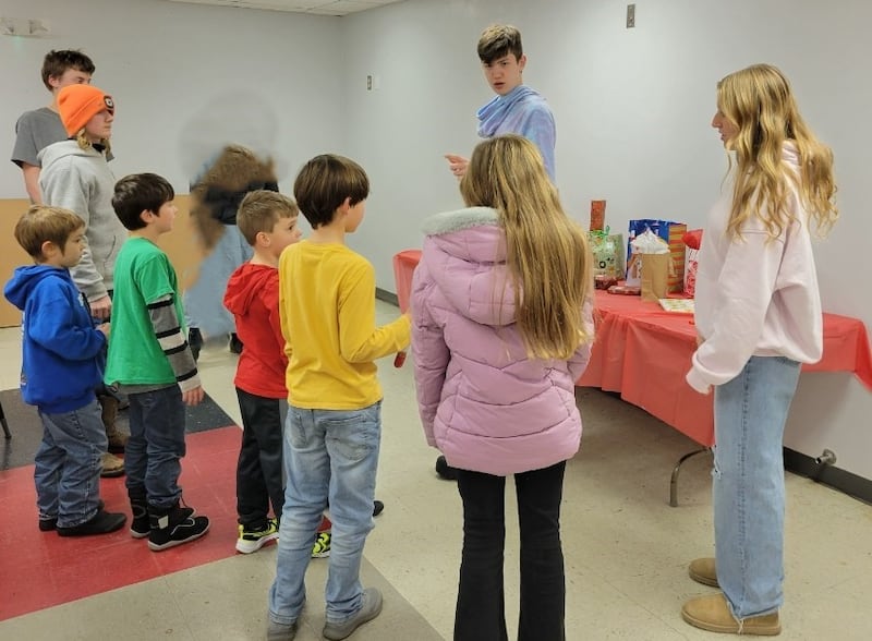 Pictured are Kolton Motskzo, David Bagwell, Theo Slattery, Finn Slattery, Colton Gipper, Luis Smith, Izabel Cortinez, David Wehler and Lydia Sherburne