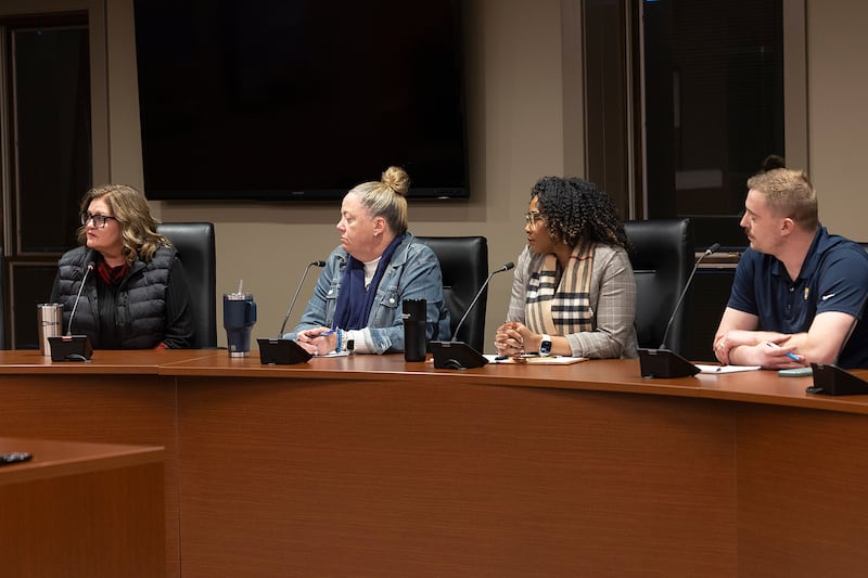 Sterling school board candidates meet Wednesday, March 19, 2025, for a candidate forum at city hall.