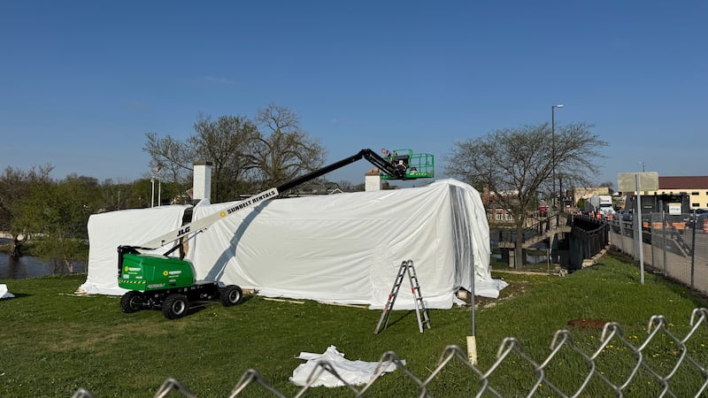 Geneva’s historic blacksmith shop gets covered in plastic - city gives 10 days to take it down