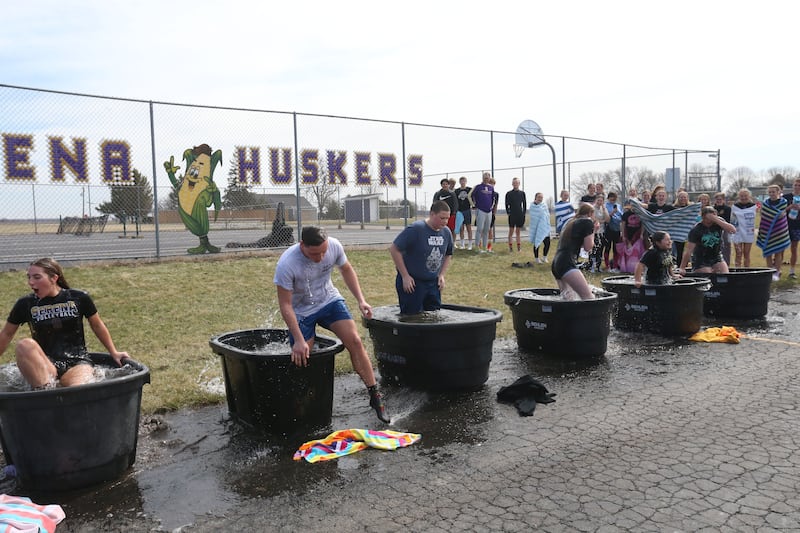 Serena High School students participate in the Polar Plunge for Special Olympics on Friday, March 21, 2025 at Serena High School.