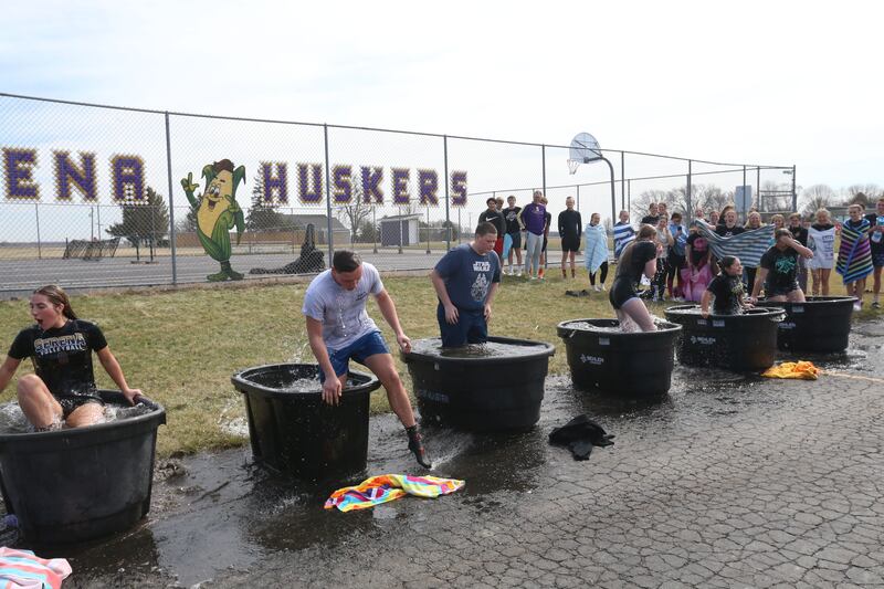Serena High School students participate in the Polar Plunge for Special Olympics on Friday, March 21, 2025 at Serena High School.