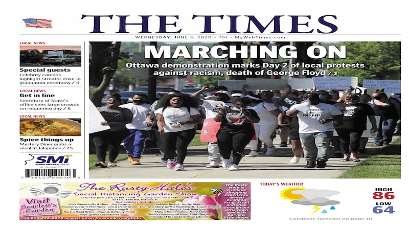 June 3 historical covers: Marching On: Ottawa demonstration marks Day 2 of local protests against racism