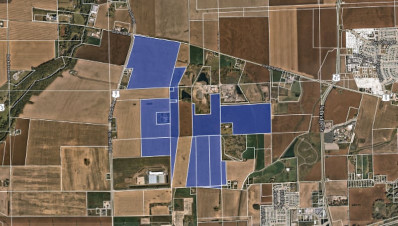 The Project Steel data center campus proposal in Yorkville is located on 540 acres of currently unincorporated agricultural land  around the southeast corner of Galena Road and Eldamain Road.