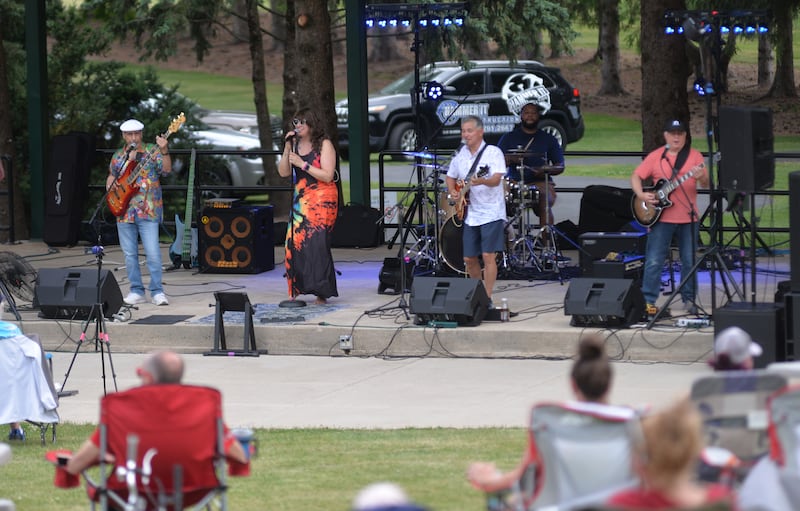 "That Gurl" performed at the opening week of the Oregon Park District's Concerts in the Park on Tuesday, June 17, 2025 at Oregon Park West. Stillman Bank sponsored the band performance.