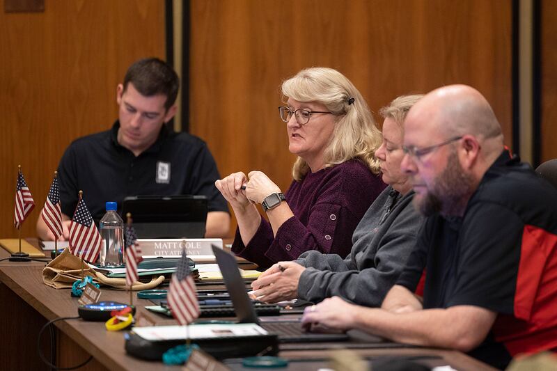 Alderperson Violet Sobottka speaks on behalf of an ordinance stripping the mayor of certain powers regarding installation of appointed positions during a Rock Falls City Council meeting Tuesday, Nov. 18, 2025. The ordinance failed, with the mayor casting the deciding vote.