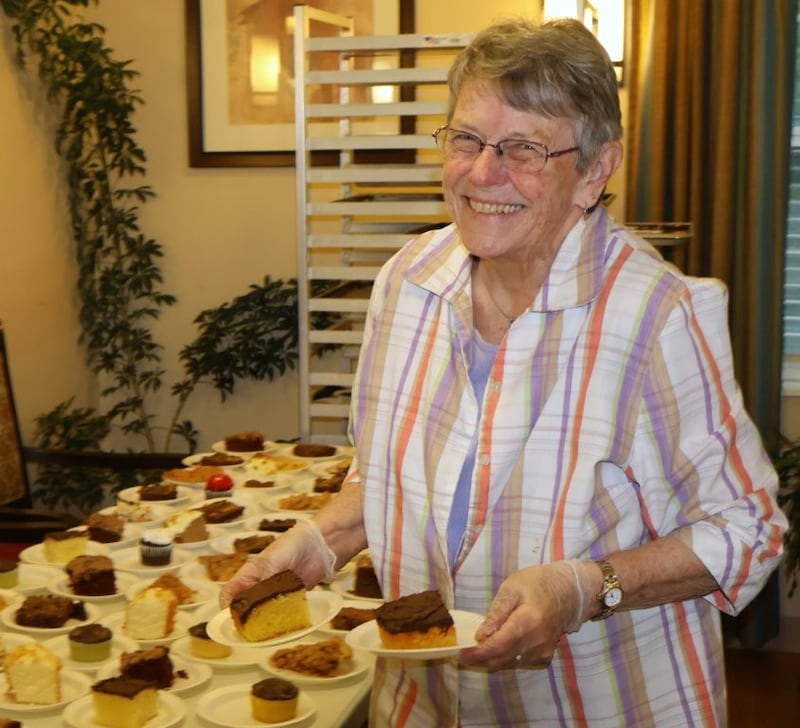 Kathy Vandervinne is on dessert duty at the Resthave Care & Rehabilitation annual Ice Cream Social on June 11 in Morrison.