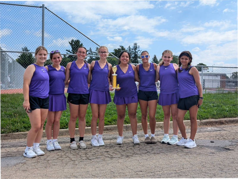 The Dixon girls tennis team is pictured after going undefeated to win the Freeport invite on Saturday, Aug. 30.