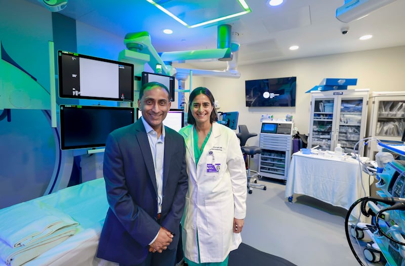 Dr. Sri Komanduri, left, and Dr. Amrita Sethi at the Center for Advanced Endoscopy Wednesday, April 22, 2026 at Northwestern Medicine Central DuPage Hospital in Winfield. The Center for Advanced Endoscopy will expand access to highly specialized digestive health services that handle chronic ve traditionally been available only at large academic medical centers. Supported by a $15 million investment, the center will offer some of the most advanced gastrointestinal (GI) procedures available in the United States.