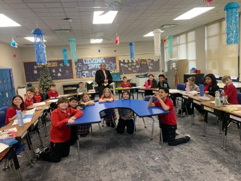 Twenty-one 19th Judicial Circuit Judges dressed in their black robes made classroom appearances, read a book, and donated various items to the schools from January through March.