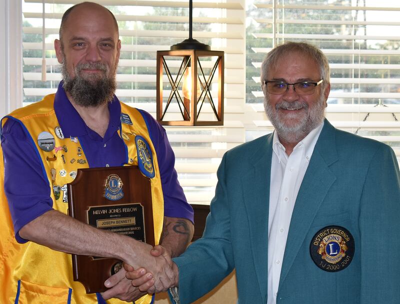 (Left to right); Waterman Lions Club president Dave Stryker and former club president Joe Bennett