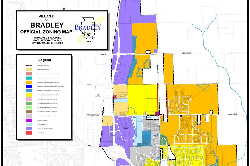 The annexation of a 20-acre parcel of farm property immediately east of the Aspen Ridge Golf Course just outside of the Bradley village limits in Bourbonnais Township was approved by a 6-0 vote at Wednesday’s Bradley Planning & Zoning Commission meeting. The majority of the 20-acre parcel — roughly 17 acres — will be zoned Neighborhood Residential-3, while the remaining three acres at the southwest corner of the plot will be zoned Business-1.