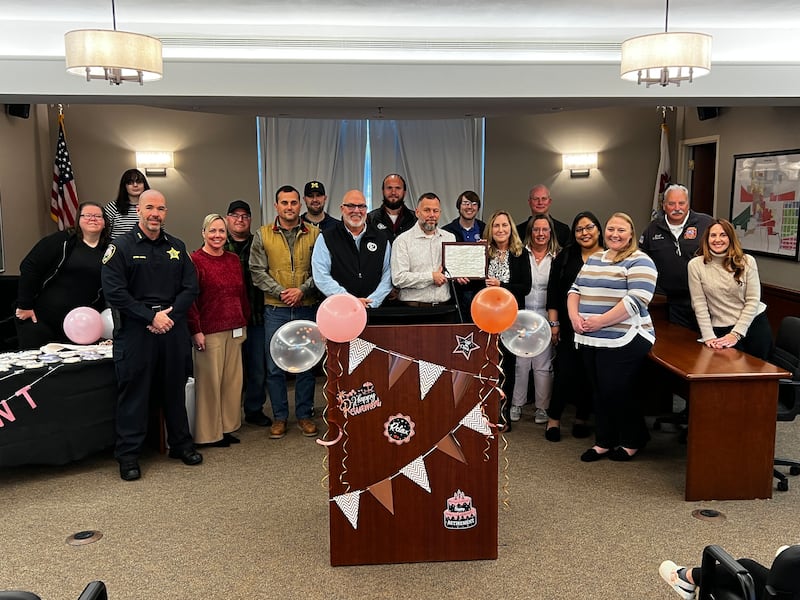 On Thursday, Oct. 23, 2025, the City of Rochelle held a retirement celebration and open house for Finance Director Chris Cardott, who will retire at the end of the year after 20 years with the city.