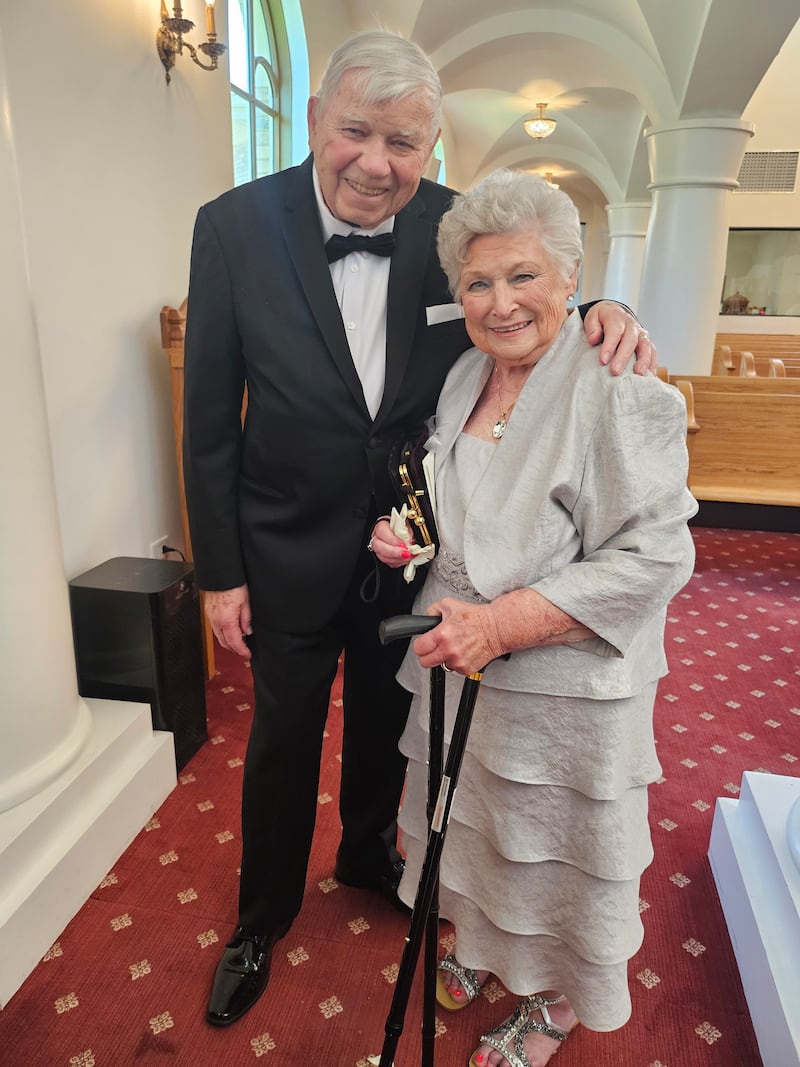 "I met him at an October dance, we were engaged the following May and married the next April," Marilyn says.