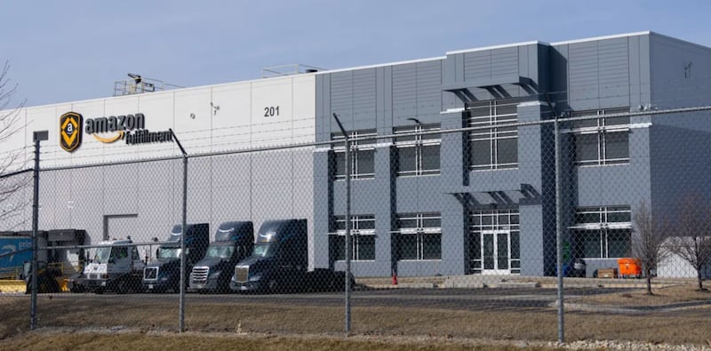 The 700,000 square-foot Amazon fulfillment is one of several in the area south of Joliet.