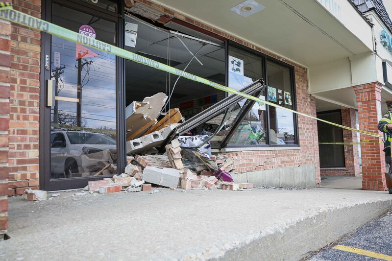 The Woodstock Fire/Rescue District responded to car crashing into a strip mall storefront at about 4:34 p.m. Tuesday, April 22, 2025,  at 1670 South Eastwood Drive, Woodstock. No injuries were reported.