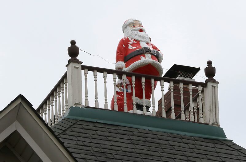The Cherry Tree Inn decorated for Christmas on Friday, April 25, 20205, as the “Exes of Christmas Past,” is filmed at the inn in Woodstock.