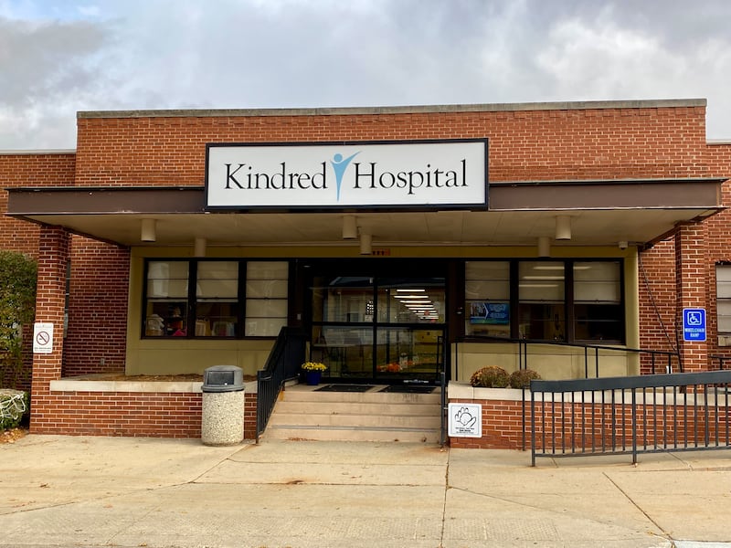 The entrance to Kindred Hospital, 225 Edward St., Sycamore, on Wednesday, Oct. 23, 2024. The hospital is expected to close in 2025, officials confirmed to Shaw Local News Network.