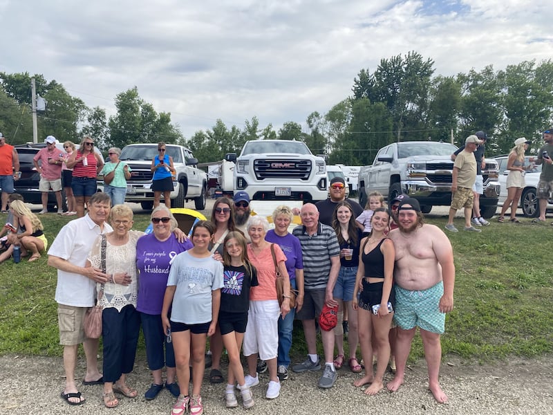 Members of the Jack Koch family raised $1,100 for the Illinois Valley Alzheimer's Group on May 30, 2026, at the second annual cardboard race at the Spring Valley Boat Club.