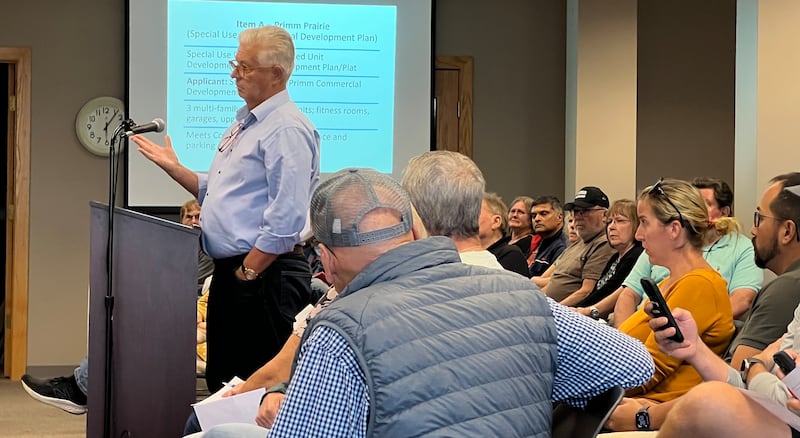 John Pappas, of Pappas Development, spoke to the Sycamore planning and zoning commission on Sept. 8, 2025, as he's trying to develop what he has called luxury apartments in northern Sycamore.