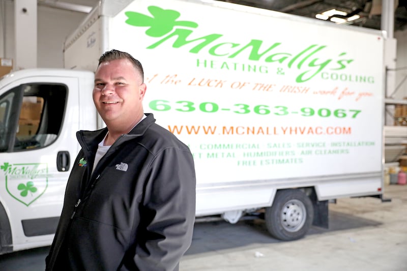 Brian McNally, owner of McNally Heating and Cooling in St. Charles, is one of three finalists for the St. Charles Area Chamber of Commerce’s annual Charlemagne Award.