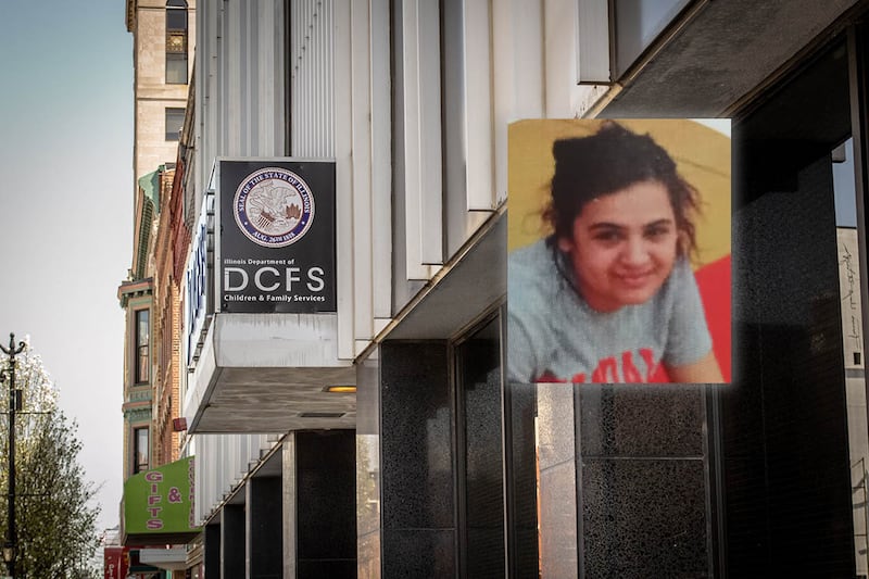The Illinois Department of Children and Family Services has hired the former caseworker for Mackenzi Felmlee, pictured, who mysteriously died in her foster home.