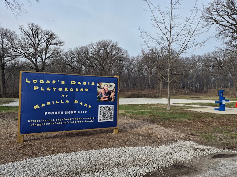 Construction begins on Logan’s Oasis Playground at Marilla Park in Streator, where crews started site preparation this week on the nearly two-year community-driven project honoring Logan Crank.