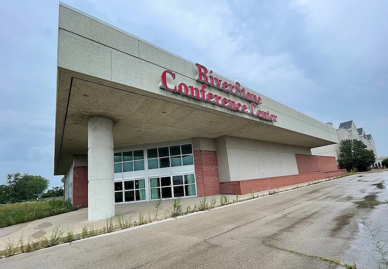 The RiverStone Conference Center sits unused in December 2023.