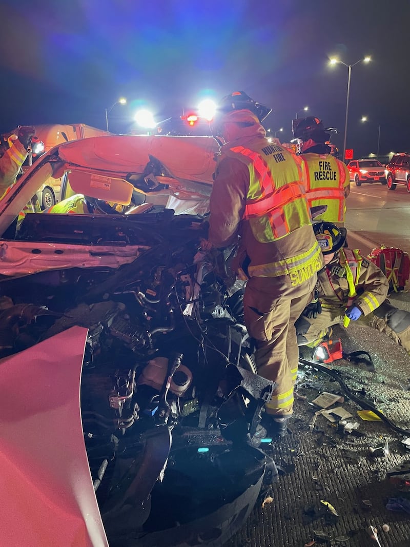 Huntley Fire Protection District responds to two crashes along the eastbound lanes of Interstate 90 within minutes and a mile of each other on Nov. 20, 2025.
