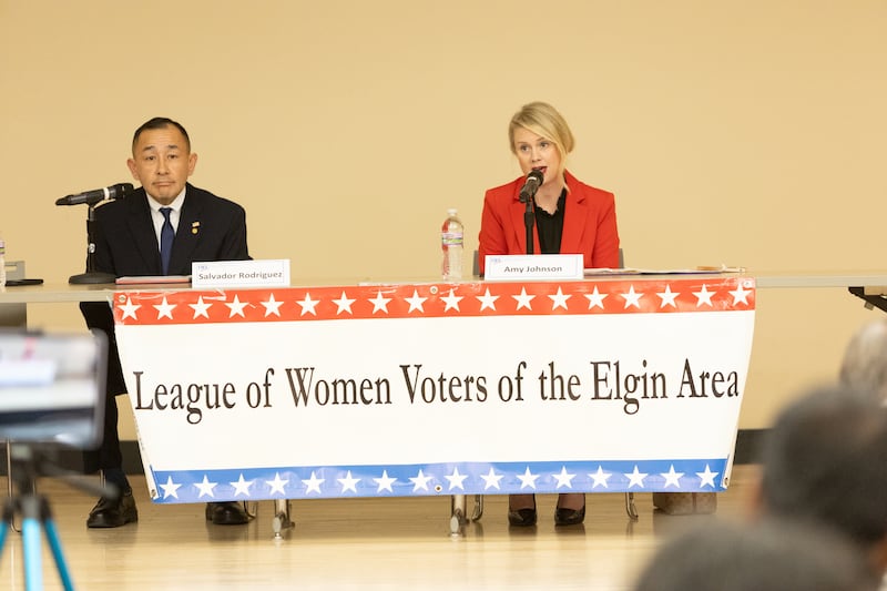 League of Women Voters held a forum for Democratic Sheriff candidates on Tuesday, Jan.13,2026 at the Gail Borden Library in Elgin.
