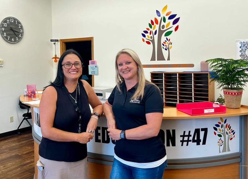 Sterling Mayor Diana Merdian and Nexus Program Student & Family Service Coordinator Michelle Sanders of the Regional Office of Education #47 in Sterling.