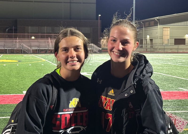 Batavia's Lucy Karasek (left) and Rachel Carlson