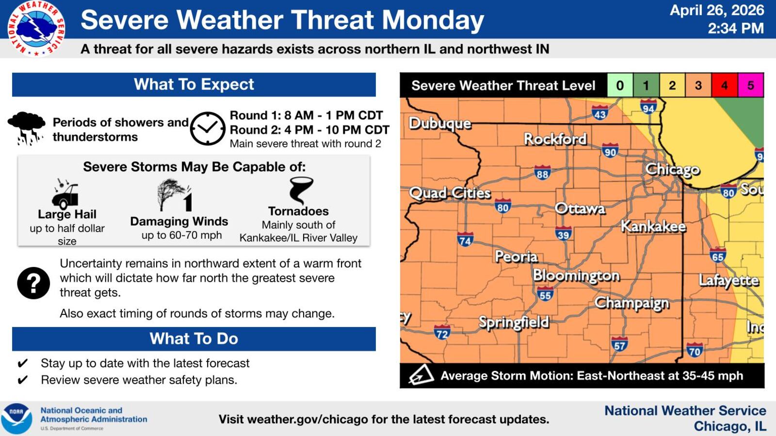 Severe storms set to hit northern Illinois Monday evening with damaging ...