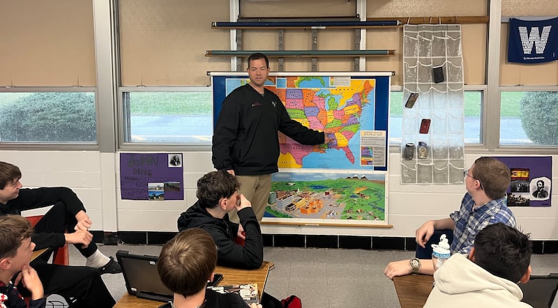 Matt Baker teaches seventh-grade history and English language arts along with serving as head coach of boys basketball at Mazon-Verona-Kinsman Middle School.