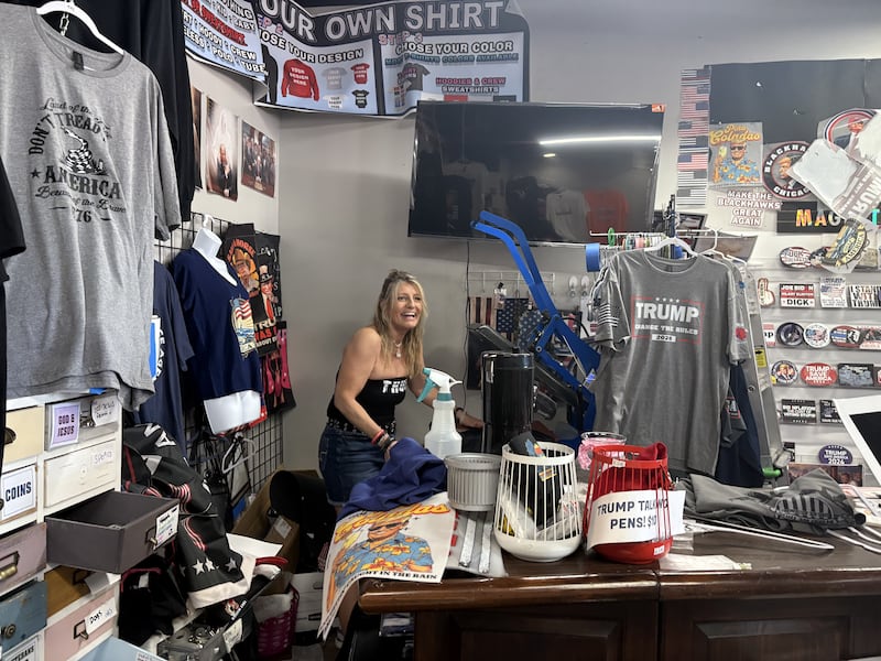Trump and Truth Store owner Lisa Fleischmann inside the store in Huntley May 31, 2025.