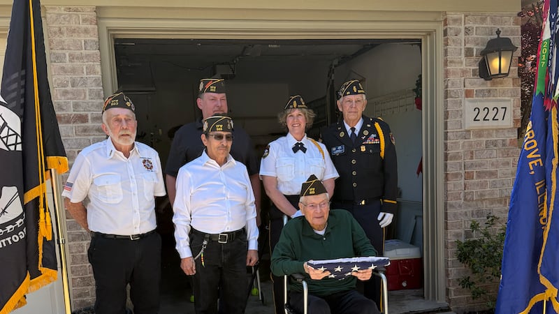 Color guard joins in 100th birthday celebration for lifelong Downers Grove resident John Mochel