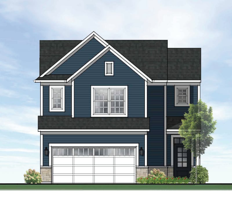 A rendering shows one of the single-family home models a developer plans to build in a new subdivision in Huntley.