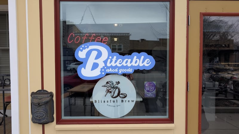 Biteable Baked Goods and Blissful Brew Coffee Co. is seen on Sunday, April 13, 2025.