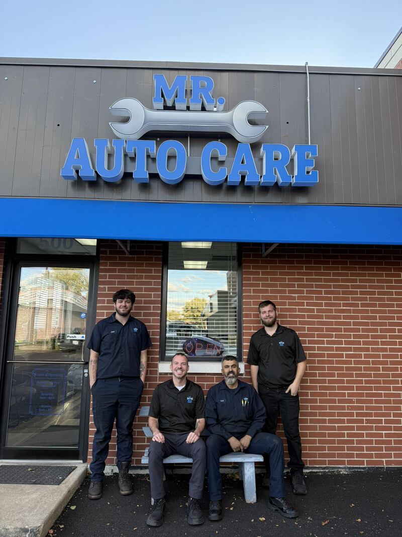 Pictured is the Mr. Auto Care team including owner Chris Maykuth (second from left). Mr. Auto Care is. a full-service automotive repair shop in Crest Hill.