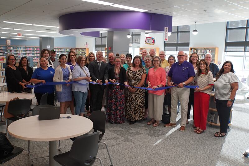 On Monday, Sept. 15, 2025, Rochelle Township High School hosted a ribbon cutting for its recently-remodeled library media center (LMC).