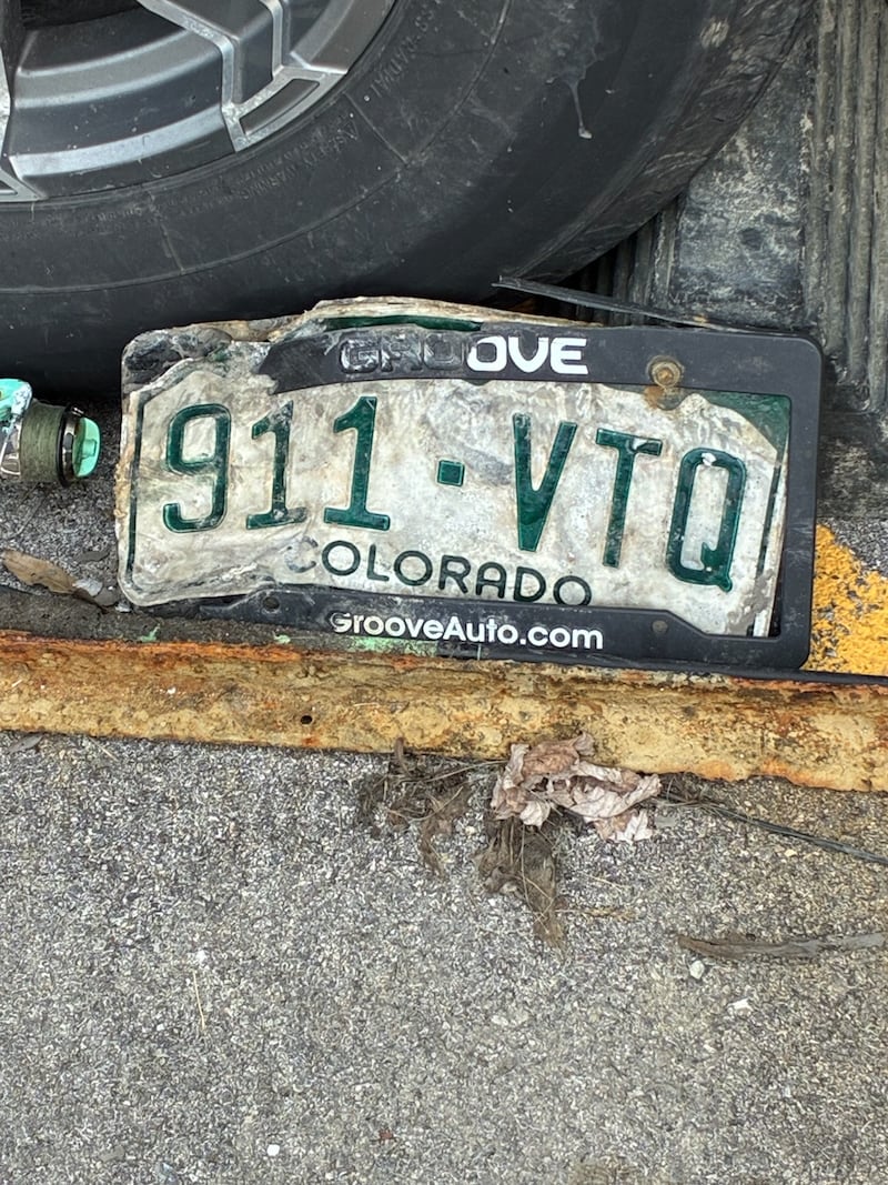 This Colorado license plate was pulled from the Bourbonnais Municipal Center pond when it was recently dredged.