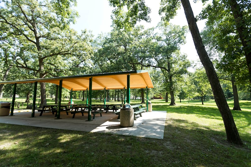 A park pavilion at Gould Park in Morris.
