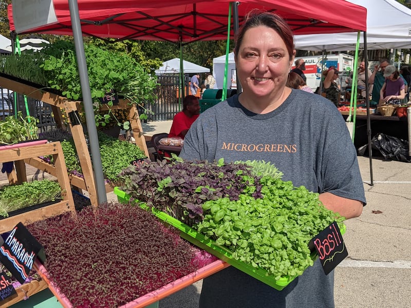 Jamie Rudder grows microgreens as part of her Oswego-based business, Vital Superfoods of Woolley Farm. This is her fourth year of being a vendor at the Oswego Country Market.
