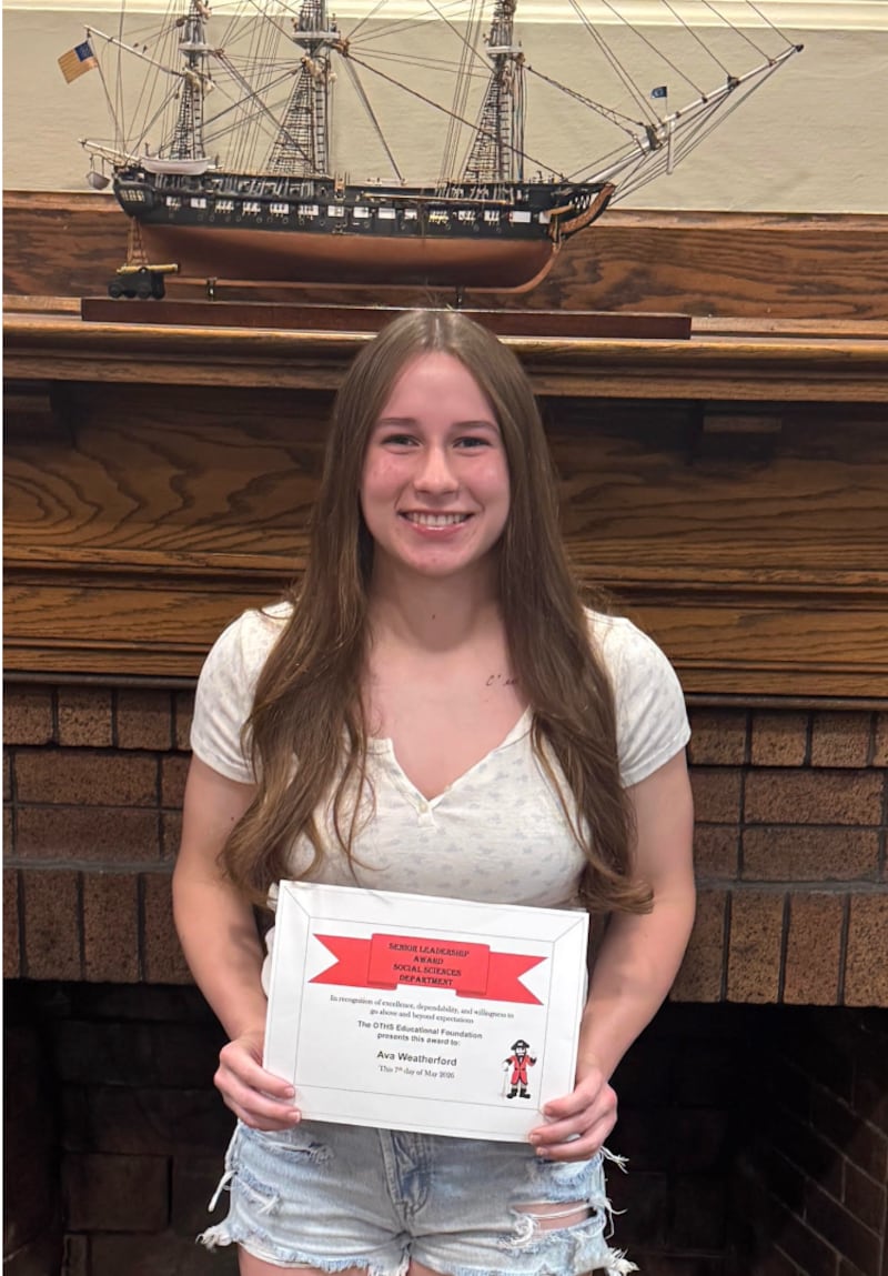 OTHS Senior Ava Weatherford received the award.