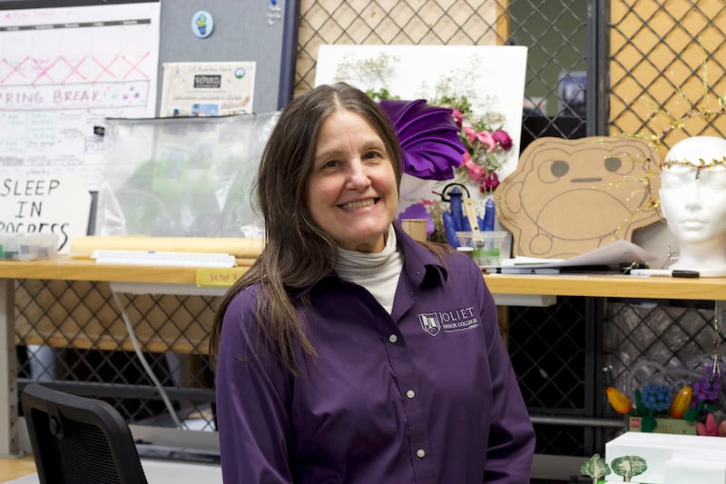Maria Anna Rafac, professor of architecture and sustainability, at Joliet Junior College, inside of a classroom on March 21, 2025, at the college.