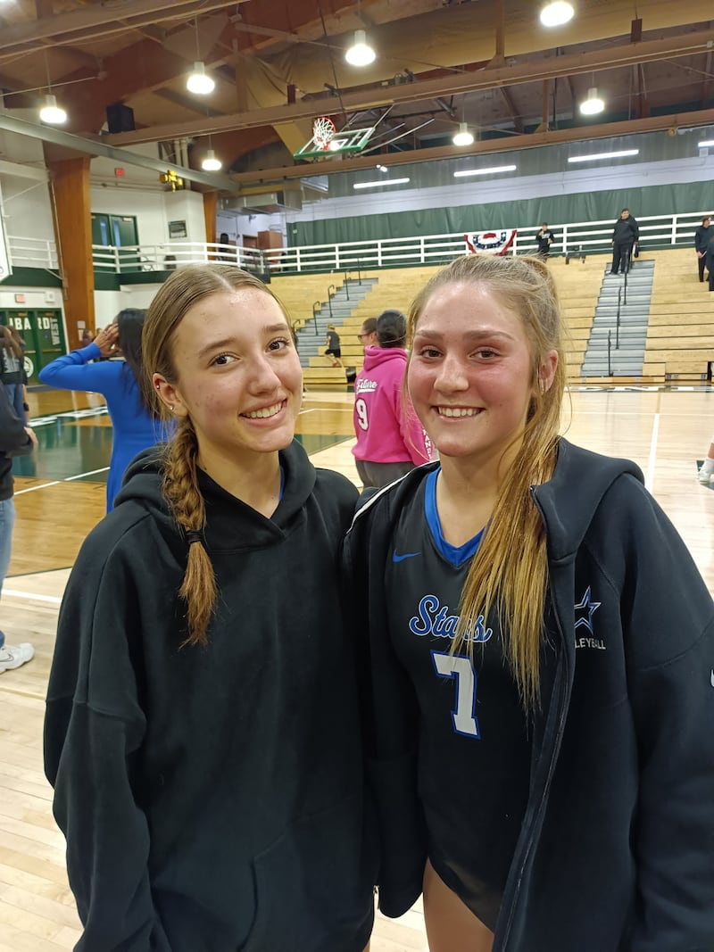 St. Charles North's Brynn Hopkins (left) and Mia McCall