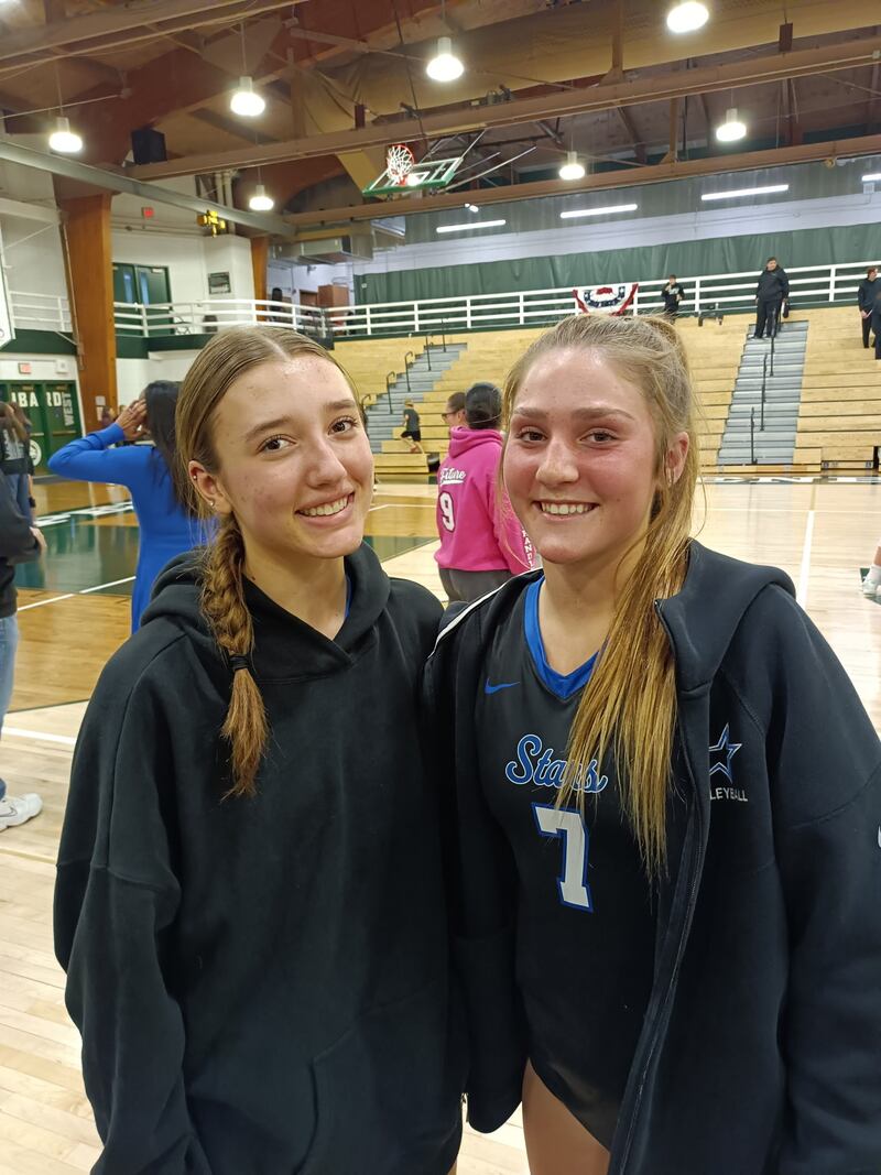 St. Charles North's Brynn Hopkins (left) and Mia McCall