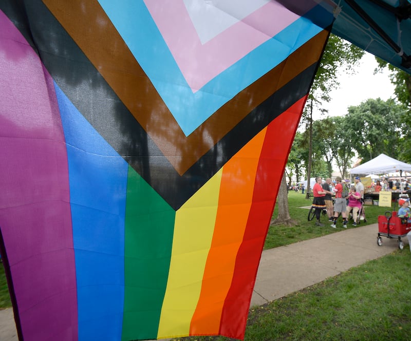 Rainbow flags were everywhere Saturday, June 11, 2022, at Washington Square during the Ottawa Family Pride Fest. Many vendors were set up at the park as well as the Jordan block.