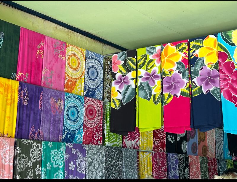 Beth Rosene captured a photo of some of the fabrics she saw on her recent Fiber Tour to Bali, Indonesia.