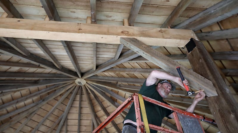 Historic 8-sided barn taken down piece by piece, rebuilt at Richardson Adventure Farm to be event venue