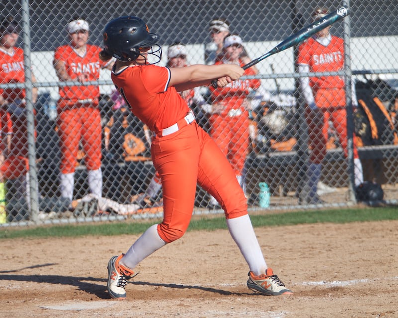 St. Charles East's Hayden Sujack looks for a hit against Glenbard North on Monday May 5, 2025 in Carol Stream.